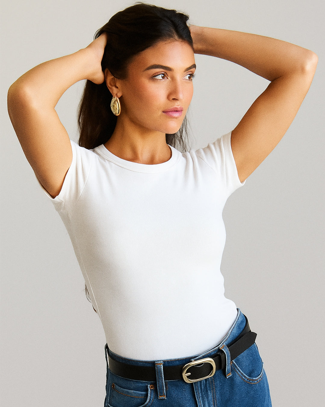 Single Layer Ribbed Short Sleeve