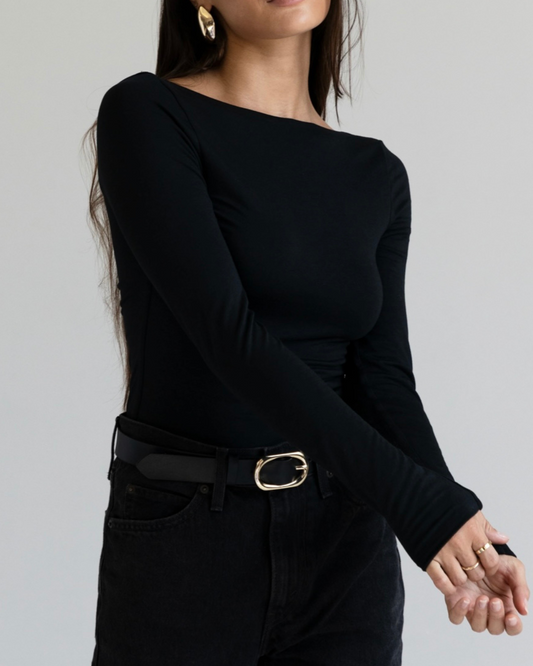 The Basic Boat-neck Long Sleeve (Black)