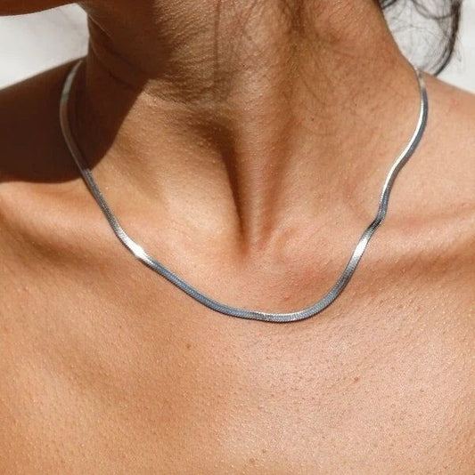 Silver Herringbone Necklace (50cm x 4mm)