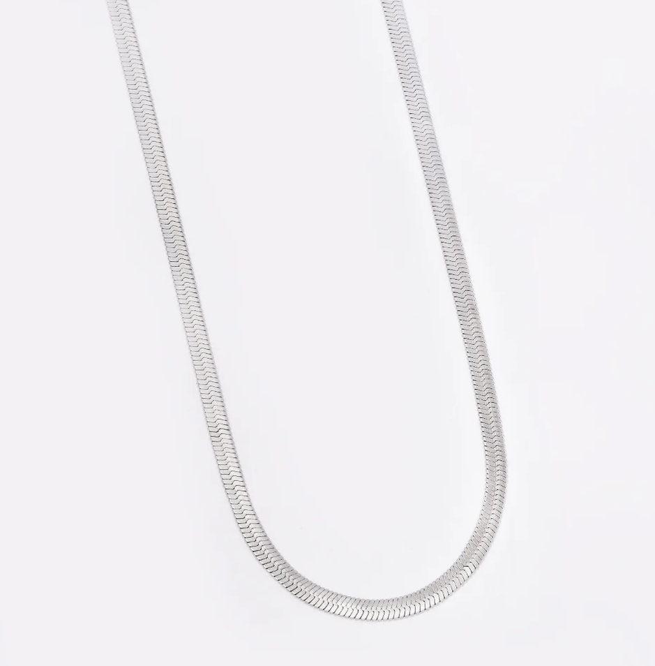 Silver Herringbone Necklace (50cm x 4mm)